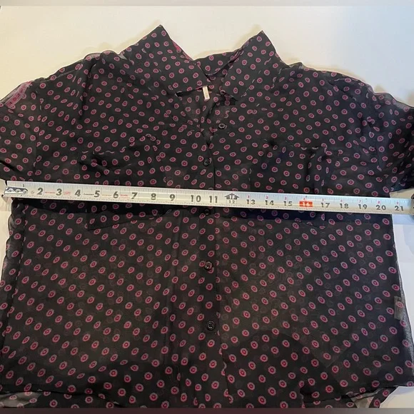 Free People Easy Rider Floral Print Sheer Button-Down Blouse XS - Picture 7 of 8